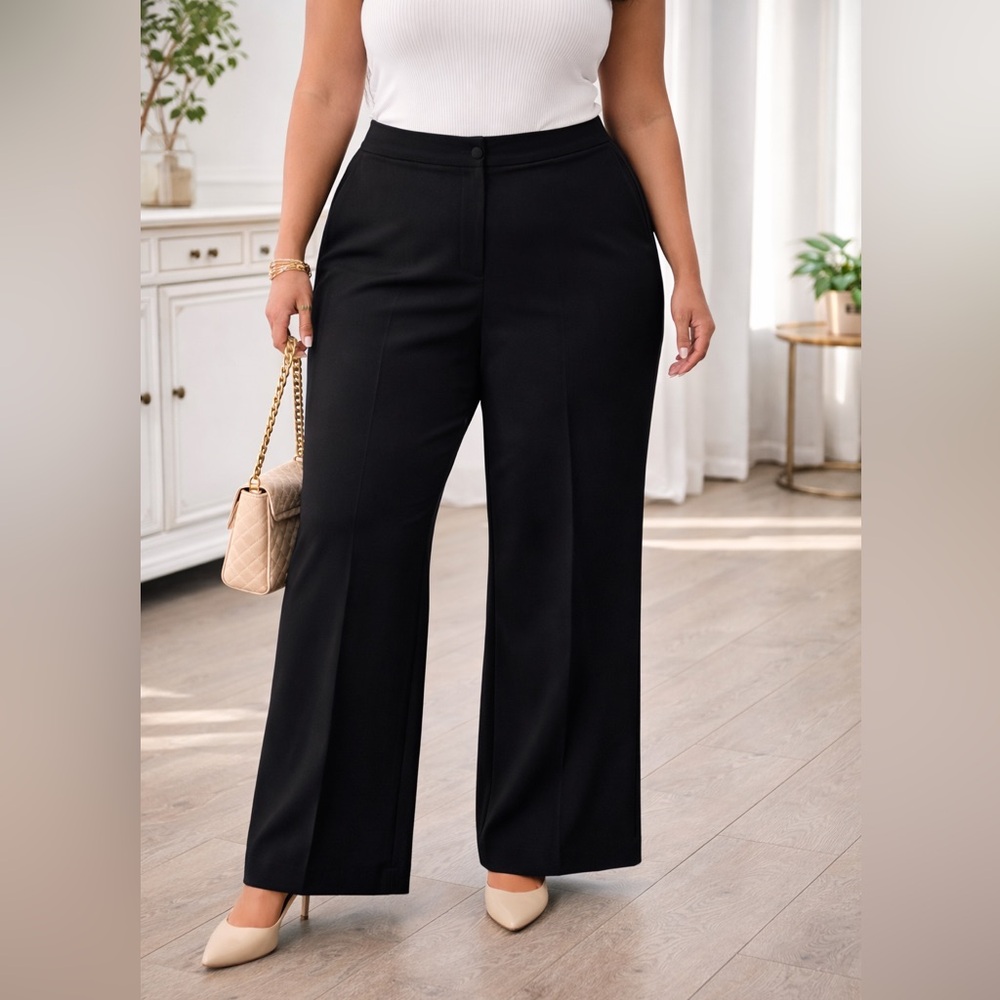 White House Black Market Black Wide Leg Pants